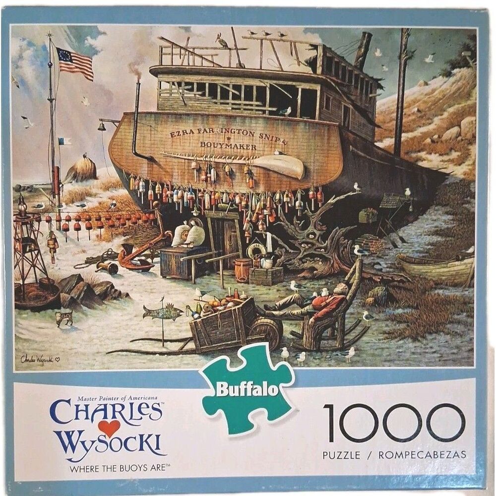 Charles Wysocki Where The Buoys Are 1000 Piece Puzzle Buffalo Games New